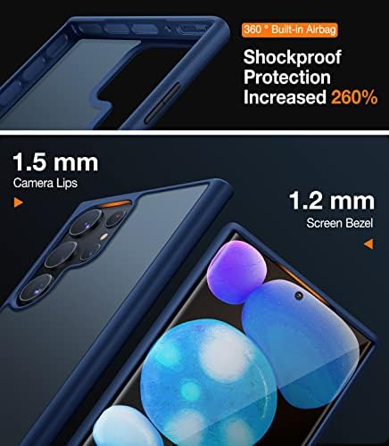 Torras Shocksproof projetado para Samsung Galaxy S23 Ultra Caso 6.8 '' [GRAVO MILITAR Testado] Robusta Proteção Hard Semi-Clear