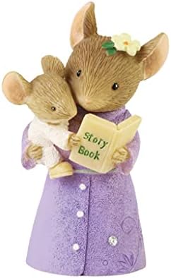 Enesco Tails WTH Heart Mother Mouse Reading to Baby Miniature Statue, 2,12 polegadas, multicolor