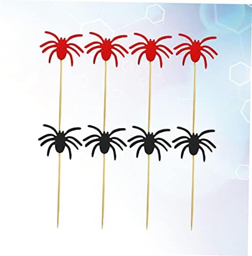 PretyZoom 10pcs Topper Fruit Red Insert Reunning Gathering Halloween Party Party Decor Black for Festival Spider Bolo