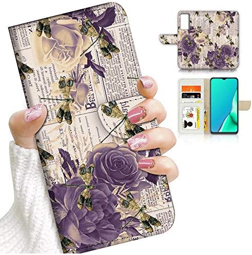Para a Samsung A51, apenas para Samsung Galaxy A51 4G, capa de capa de carteira de flip -flip, A24288 Flor Vintage Purple 24288