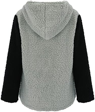 UODSVP feminino Chalecos de Mujer Moda casual chapéu de cor sólida e lã de colarinho de colarinho de lã