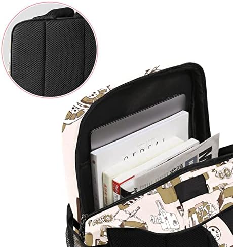 VBFOFBV Backpack de laptop casual leve para homens e mulheres, Padrão de ferramentas de filmes Retro