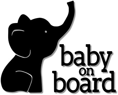 2 Pacote de bebê a bordo do decalque de carro elefante - decalques personalizados de peixes ruins - adesivo engraçado para