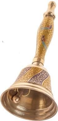 Moda Bizz puro Brass de 7 polegadas Hand Temple Pooja Big Bell Brass Pooja Bell