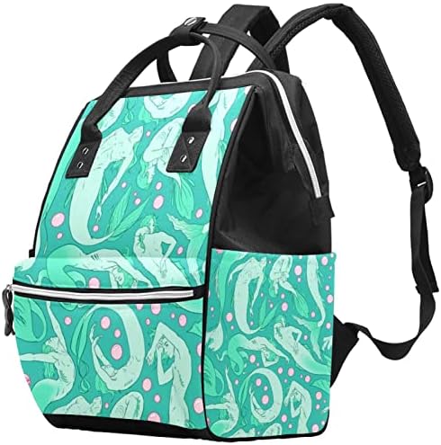 Mochila VBFOFBV Backpack, mochila multifuncional de viagem grande, quadrados verdes Resumo