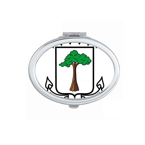 Equatorial Guiné nacional emblema espelho portátil maquiagem manual dupla lateral óculos laterais
