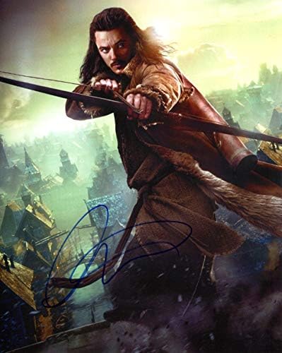 Luke Evans autografou a foto de Hobbit, como Bard, o Bowman. Inclui Certificado de Autenticidade de Hollywood. Autografista de entretenimento original. Senhor dos anéis o Hobbit