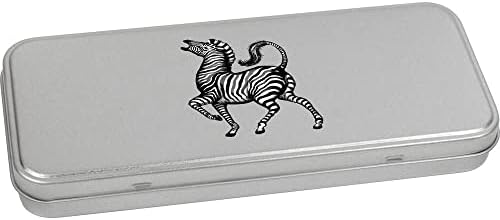 Azeeda 'Zebra' Metal Articled Stationery Tin / Storage Box