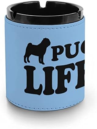 Pug-Life Premium Chestray Chegartes redondos de bandeja de cinzas fumegantes para carro ou uso ao ar livre