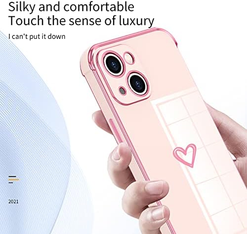 Yuxiasan projetado para iPhone 13 capa, eletroplicar capa de telefone de amor, proteção completa da câmera e cantos reforçados à prova