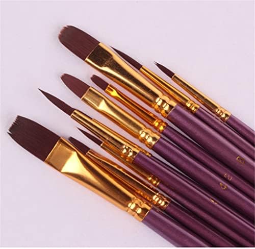 Escovas de tinta sawqf 10pcs Conjunto de nylon pintura de cabelo pincel óleo acrílico escova de escova de aquarela Pen