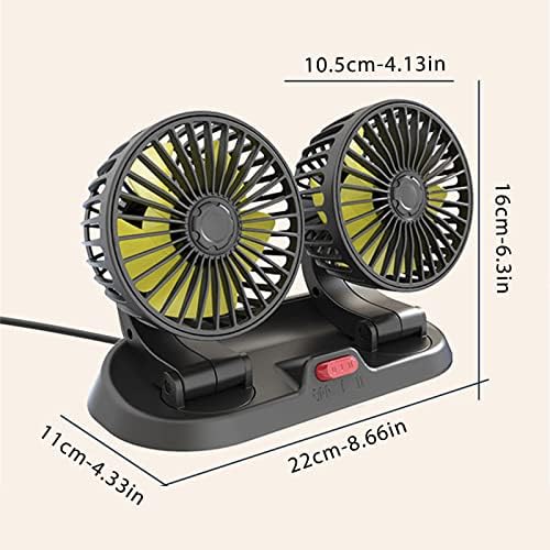 Ventilador de carro 360 ° Ajusta ajuste a cabeça dupla ar-desping sem escova veículo fã de baixo ruído para o carro kv8