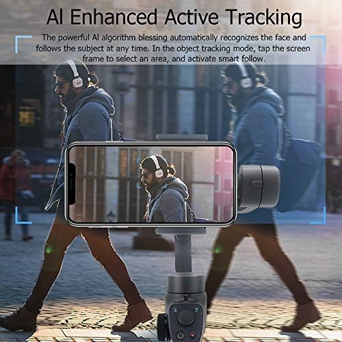 Xunmaiffe mini estabilizador de cardan de 3 eixos para smartphone Gimbal Handheld com Vlog YouTuber Face Rastreando Motion