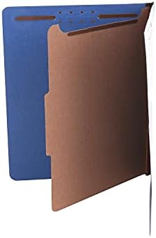 Pastas de classificação de prensas universal 10201, letra, quatro seções, azul cobalto, 10/caixa