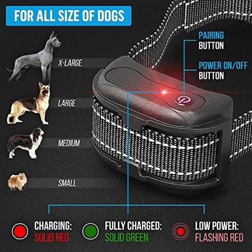 Cole de treinamento para casca de choque para cães - com ajuste remoto de chip inteligente para parar de latir em 1 minuto - choque