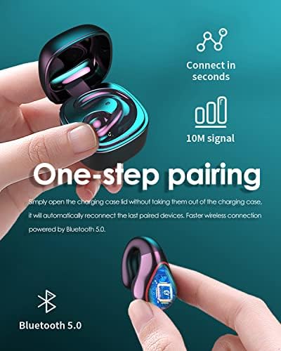 Fones de ouvido de orelha aberta sem fio Bluetooth único Earbud true sem fio mini pequenos fones de ouvido abertos para iPhone Android,