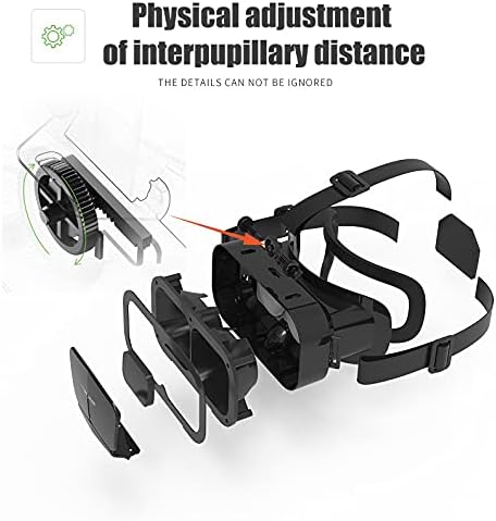 VR Realidade virtual de realidade virtual VR 3D VR Conjunto de óculos de realidade virtual 3D, óculos VR ajustáveis ​​suportam