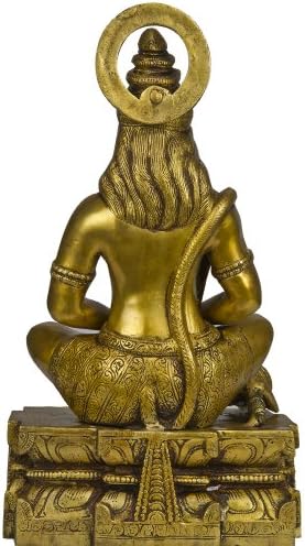 Índia Exótica Lord Hanuman como Yogachara - Escultura de Brass