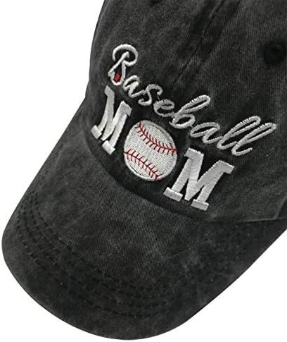 Manmesh Hatt Baseball Mom Mãe Baseball Cap Messy Bun Vintage Lavado Tergem angustiada Hat para mulheres