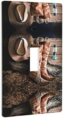 Chapéu de botas de cowgirl na fazenda tampa de luz de luz decorativa 1 gangue de alternância única tampas de placa de placa