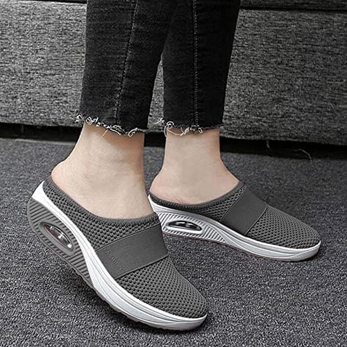 Cushion Shoes Ortopedic Walking Casual com arco Suporte Slip-On Air Comfort Mens Casual Black Slip On Shoes Cy63
