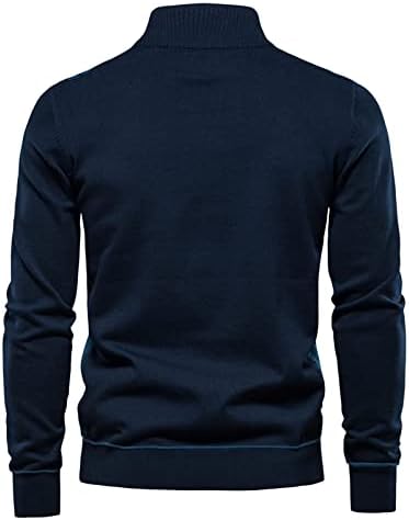 Xiaxogool Mens Quarter Zip Sweater, suéter de quarto de zip masculino Argyle Stand Collar Trowiting Pullovers Knit Slim Fit