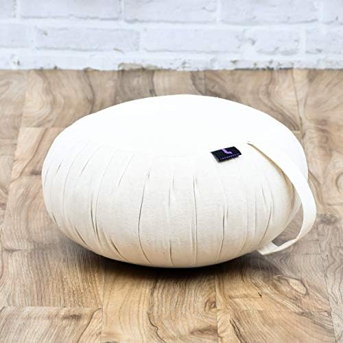 Leewadee Zafu Yoga travesseiro-almofada de meditação redonda para exercícios de ioga, travesseiro de piso claro cheio de kapok