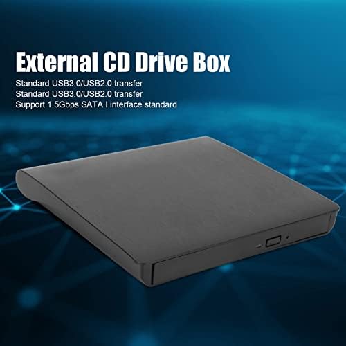 ASHATA CD DVD Externo CD DVD, USB3.0 A unidade de player óptico portátil suporta interface SATA de 1,5 Gbps 3,0 Gbps