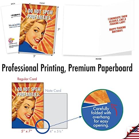 Nobleworks variou 3 pacote, cartas engraçadas de aniversário da travessa para mulheres com envelopes de 5 x 7 polegadas rindo das mulheres VC2807BDG-C1X3