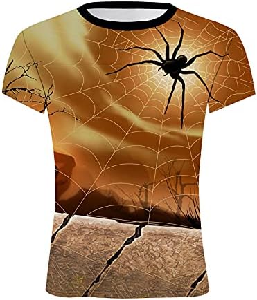 Camisetas xxbr halloween para homens, engraçado 3D Digital Impresso Crewneck Camiseta atlética Tops de abóbora Housed Houset Camise