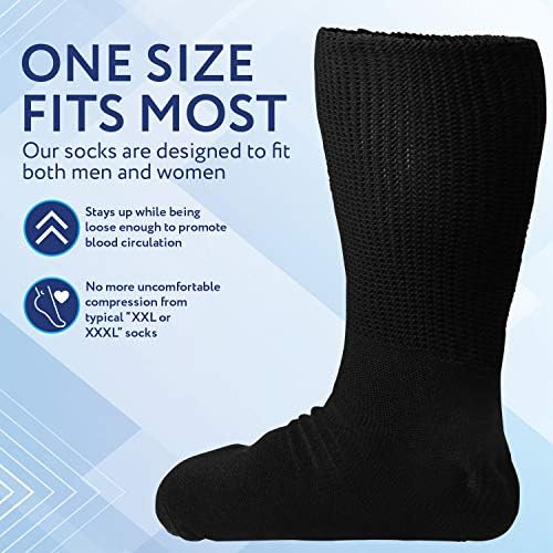 Impresssa - 2 pares unissex meias largas extra para homens e mulheres - meias de compressão bariátricas de grandes