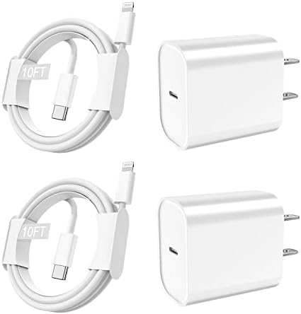 iPhone 11 12 13 Pro Max Fast Charger, [Apple MFI Certified] 2set 20W Adaptador de energia USB-C Bloco de carregador de parede
