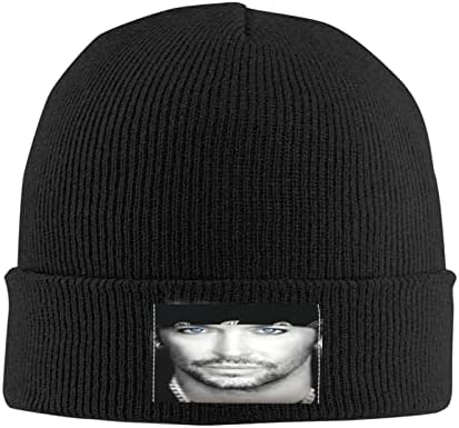 Bret Michaels knit chapéu de inverno macio grãos de punho de gaiola de caveira gaiola de pescador para homens mulheres