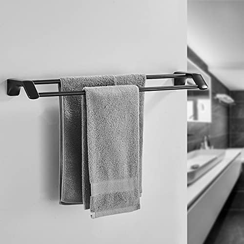 Barra de toalha dupla kahang, barra de toalha de 27 polegadas, toalhas para banheiro SUS304 Solder de toalha de aço inoxidável, preto fosco