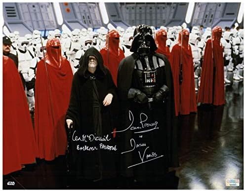 David Prowse e Ian McDiarmid autografaram Star Wars Darth Vader e o Imperador Palpatine Death Star 11x14 Photo