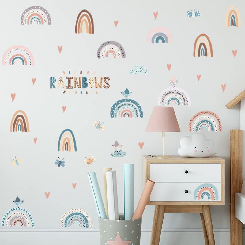 Adesivos de parede covpaw decoração de casa arco -íris infantil berçário de decalques de quarto infantil decoração