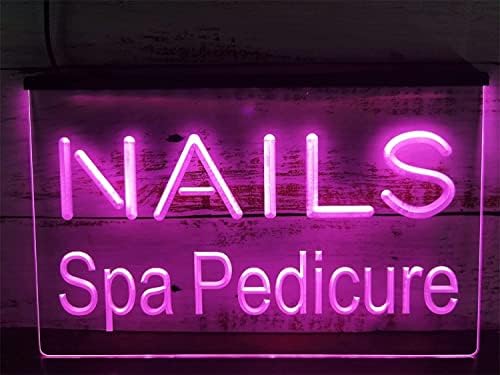 Dvtel Nails Spa Pedicure Neon Sign, LED Night Light Wall Mound Illuminated Sign, Luz de néon com energia USB com interruptor,