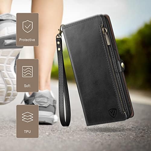 XCaseBar para Samsung Galaxy S20 Fe Case de carteira com zíper 【Bloqueio de RFID】 Titular do cartão de crédito Flip