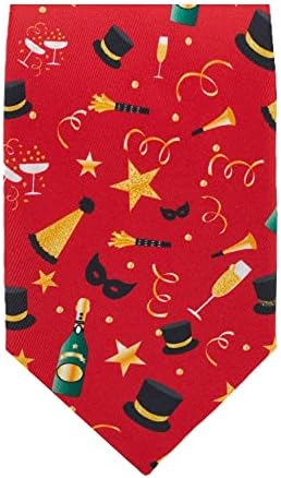 Jacob Alexander Men's Celebration Party Hat Mask Trombeta de vinho Feliz Ano Novo Tie no pescoço - vermelho