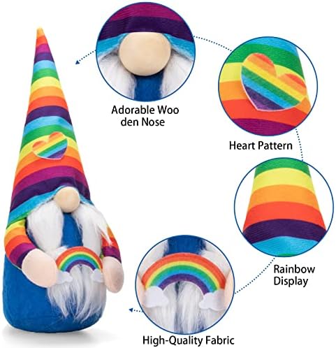 2pcs Mês de orgulho gay Rainbow Gnomos Lucky Handmade Plush Doll Elf Decorações para quarto da sala de estar mesa de café