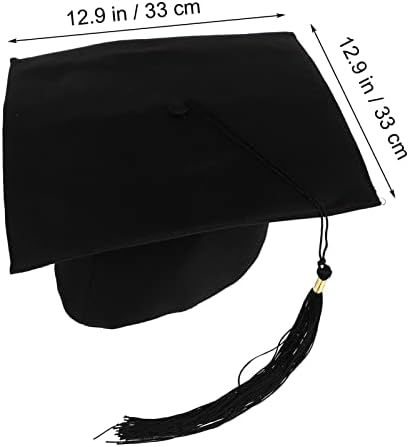Gadpiparty Black Formal Dress Graduation Photo Adereços unissex adultos Capinho de formatura fosco de formatura com tamel Bacharelado Bacto de doutorado para a cerimônia da faculdade do ensino médio Vestido preto preto preto