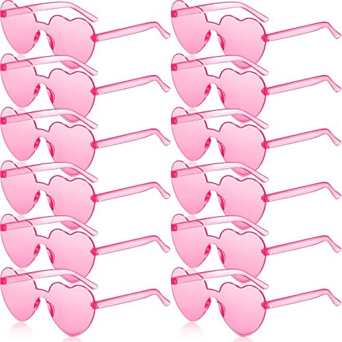 RTBOFY 12 PCS Óculos de sol Heart para festa de festa da moda Rainha, óculos de sol sem coração em forma de coração para