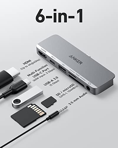Hub USB USB C para iPad, 541 hub USB-C com porta HDMI 4K, porta USB-C multifuncional, porta de dados USB-A e cabo anker 8k@60HZ HDMI