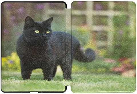 Caso para e -book Paperwhite compatível com 6,8 Kindle Paperwhite 11th Generation Black Cat com olhos amarelos 2021 Ebook
