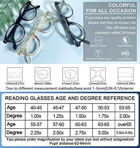 Occi Chiari Reading Glasses for Women Sturdy Reader 1.0 1.25 1,5 1,75 2,0 2,25 2,5 2,75 3,0 4,0 5,0 6,0