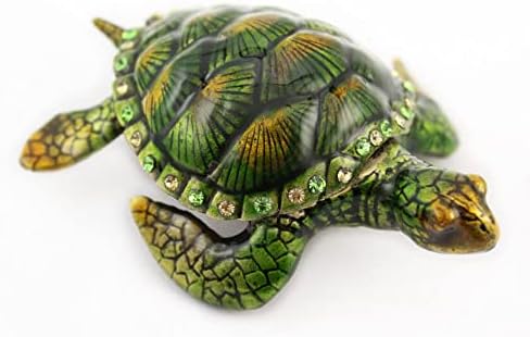 Caixa de bugigangas de joias de tartaruga verde mar de bugiganga marinho colecionável