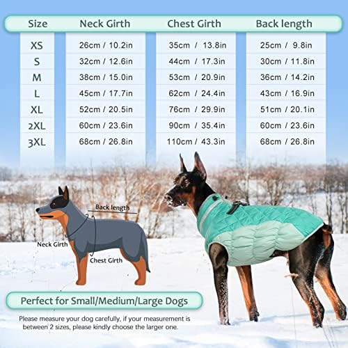 Jaqueta de inverno para cachorro quente para cão, casaco de cachorro reflexivo com arnês, jaqueta de neve do casaco