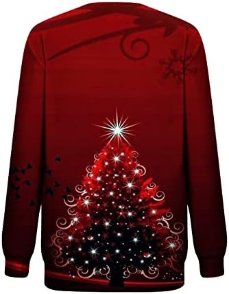 Camisas gráficas de árvore de Natal feminino