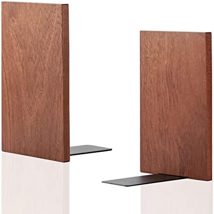 Muso Wood Sapele Bookends, Wooden Book End para realizar livros, Livros não esquisitos para prateleiras, livro final para casa e