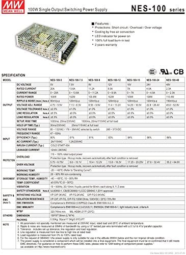 MW médio bem NES-100-48 48V 2.3A 110W Supplência de alimentação de comutação única de saída única